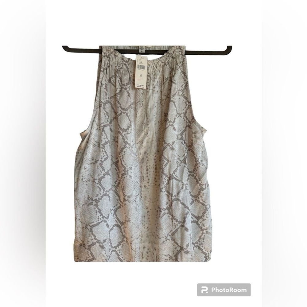 Cloth & Stone Anthropologie snake skin print animal sleeveless blouse top NWT XL